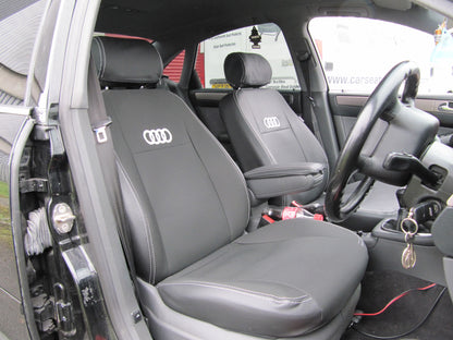 Audi A6 4B Seat Covers (1997–2004) | Black Leatherette & Silver Stitching | Custom Made to Order
