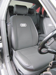 Audi A6 4B Seat Covers (1997–2004) | Black Leatherette & Silver Stitching | Custom Made to Order