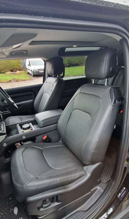 Land Rover Defender SWB 2020 onwards Black leatherette with carbon fibre inserts - 5 Seater
