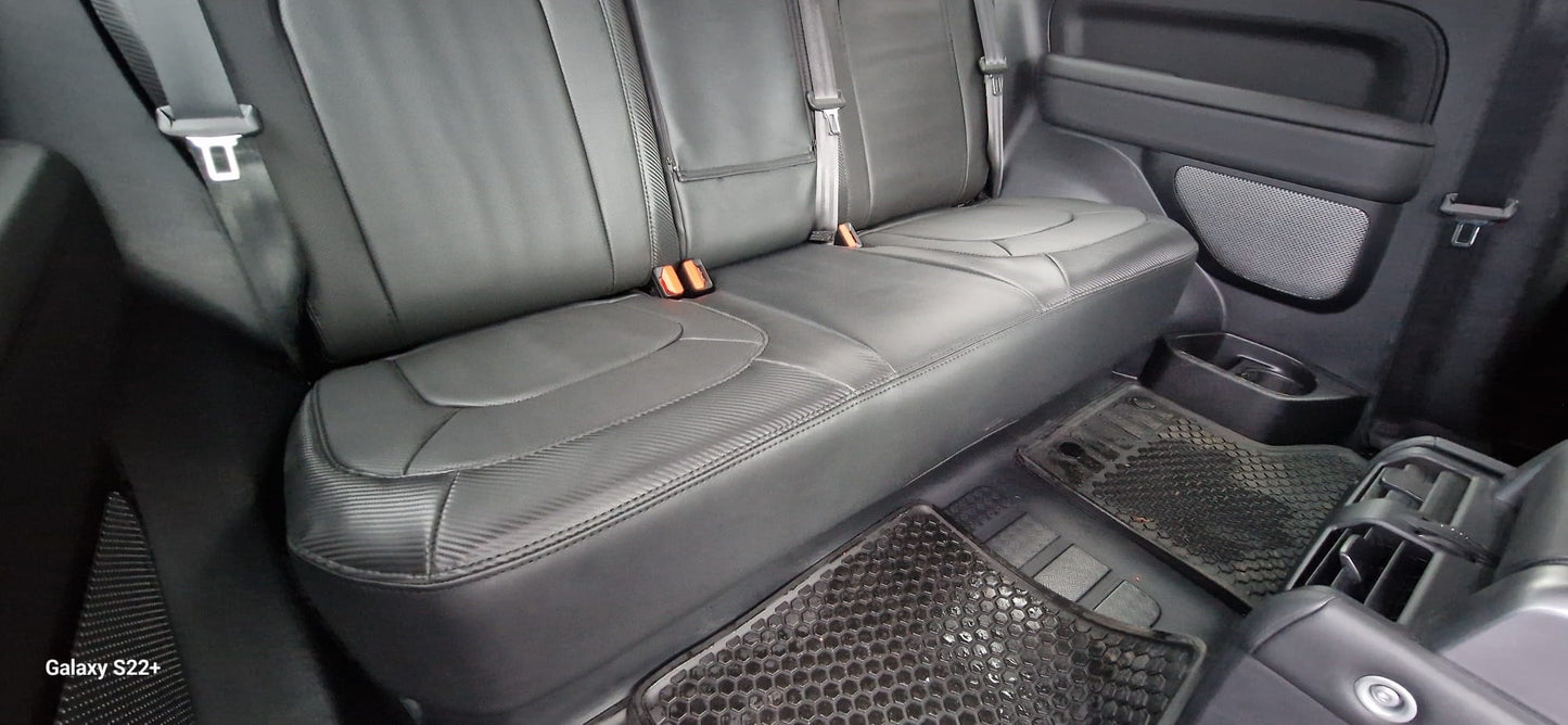 Land Rover Defender SWB 2020 onwards Black leatherette with carbon fibre inserts - 5 Seater