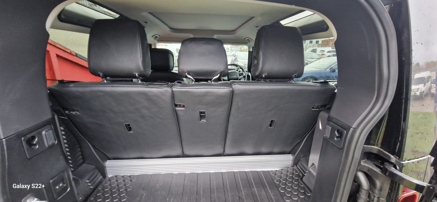 Land Rover Defender SWB 2020 onwards Black leatherette with carbon fibre inserts - 5 Seater