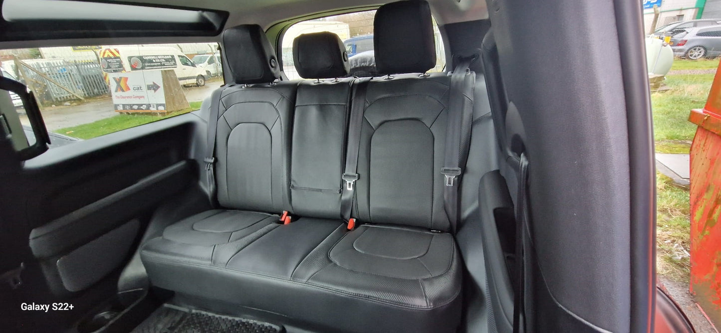Land Rover Defender SWB 2020 onwards Black leatherette with carbon fibre inserts - 5 Seater