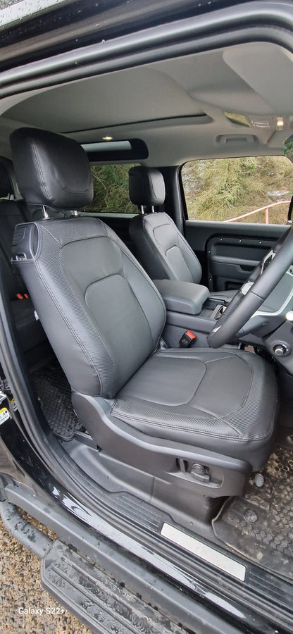 Land Rover Defender SWB 2020 onwards Black leatherette with carbon fibre inserts - 5 Seater