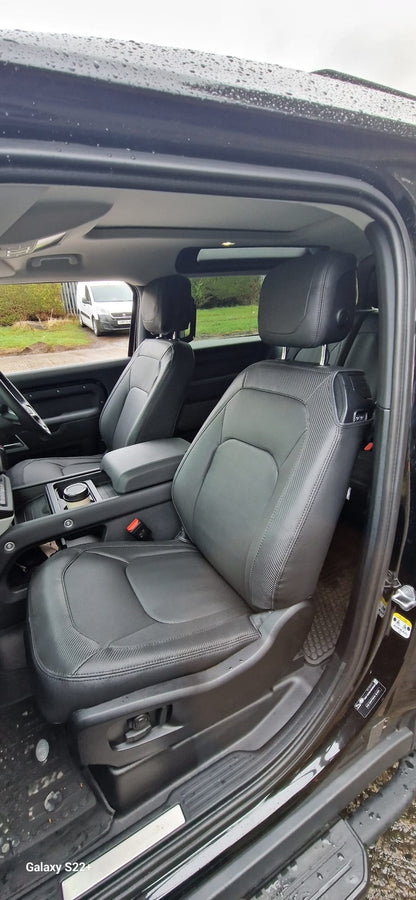 Land Rover Defender SWB 2020 onwards Black leatherette with carbon fibre inserts - 5 Seater