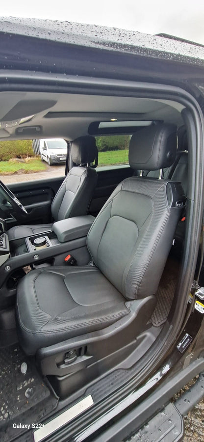 Land Rover Defender SWB 2020 onwards Black leatherette with carbon fibre inserts - 5 Seater