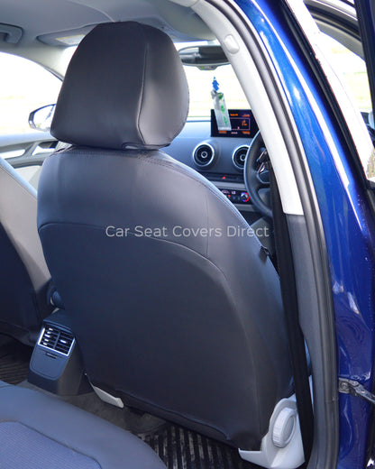 Audi A3 - Black & Lazer Blue Centres with logos
