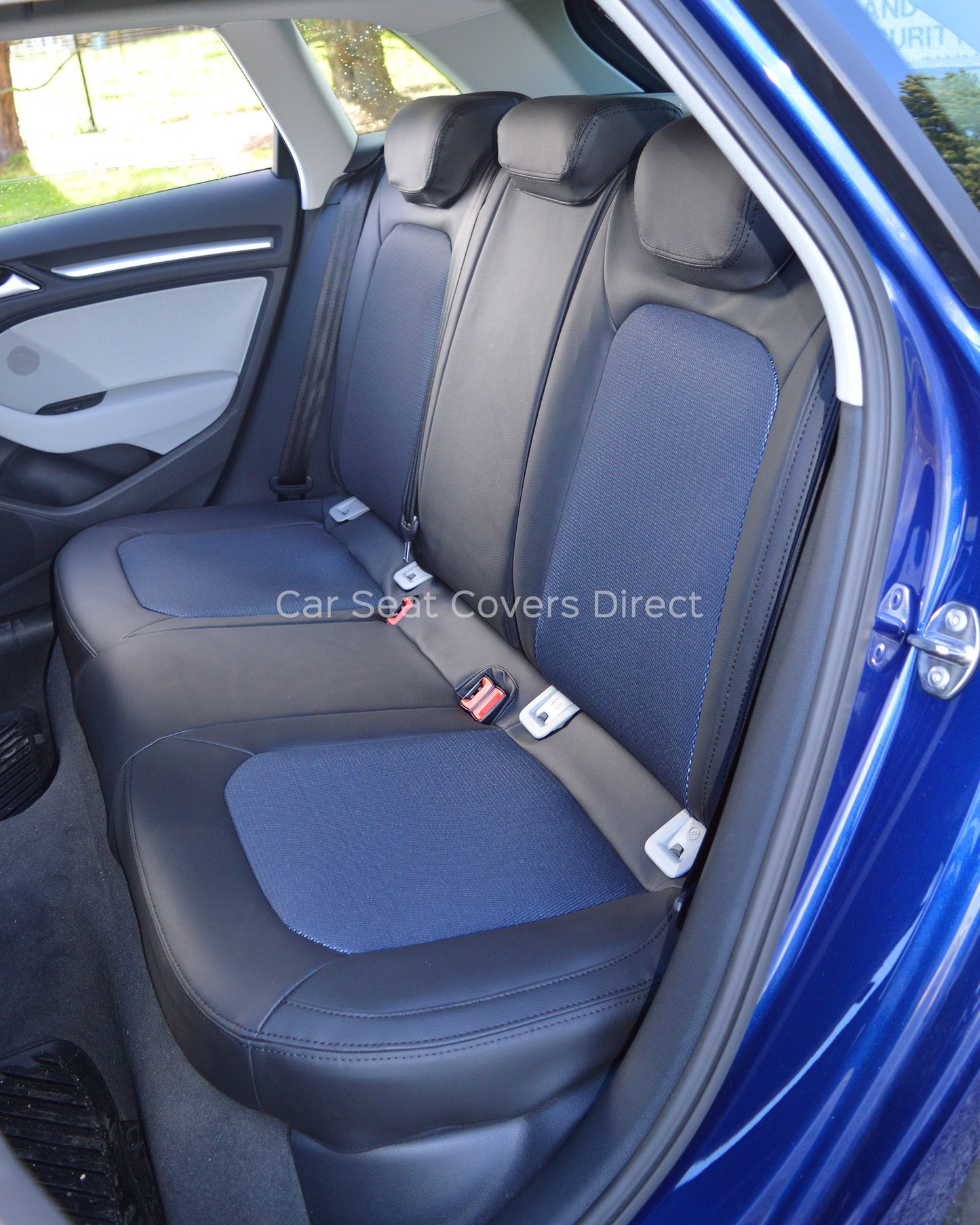 Audi A3 - Black & Lazer Blue Centres with logos
