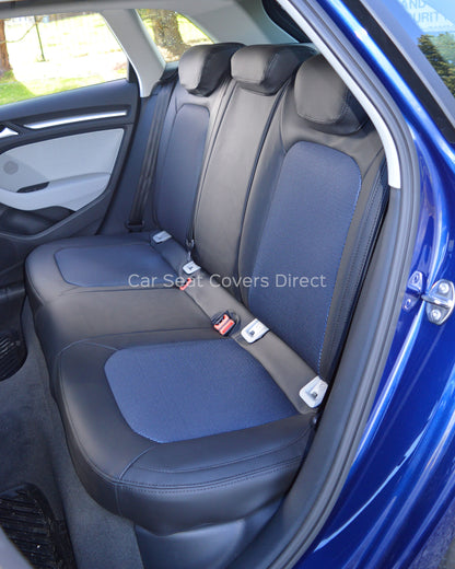 Audi A3 - Black & Lazer Blue Centres with logos