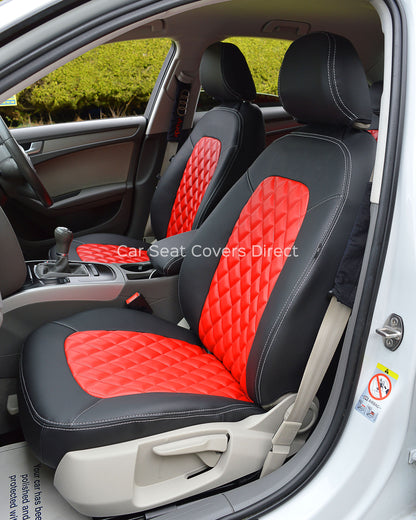Audi A4 B8 - Black & Red Leatherette Diamonds