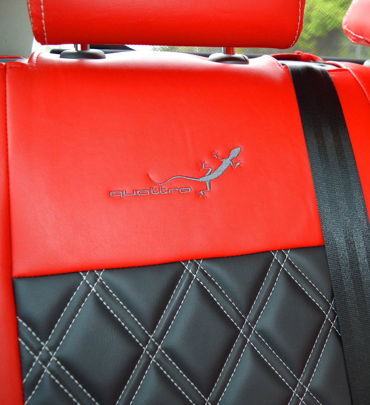 Audi A3 S Line Red & Charcoal Car Seat Covers