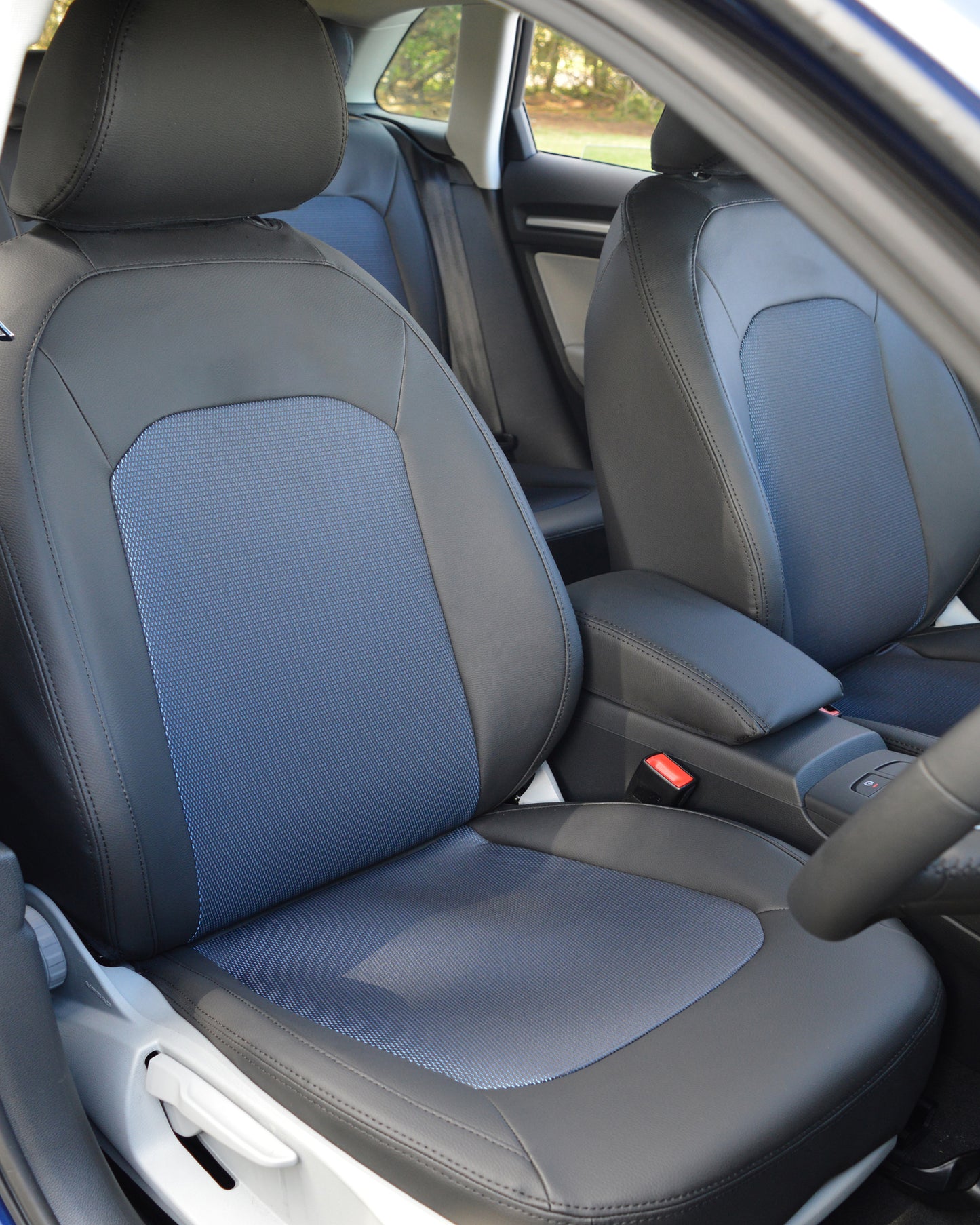 Audi A3 - Black & Lazer Blue Centres with logos