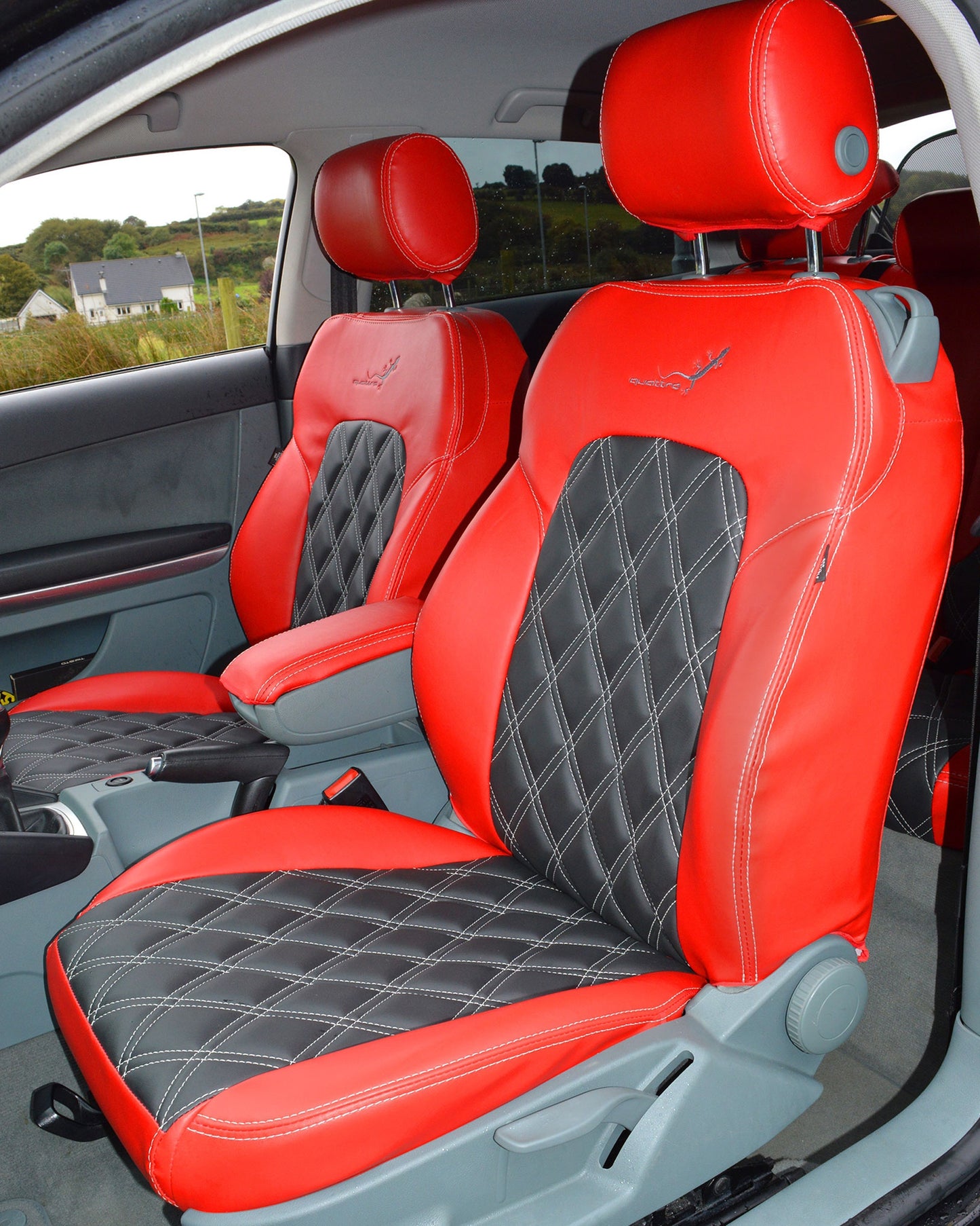 Audi A3 S Line Red & Charcoal Car Seat Covers
