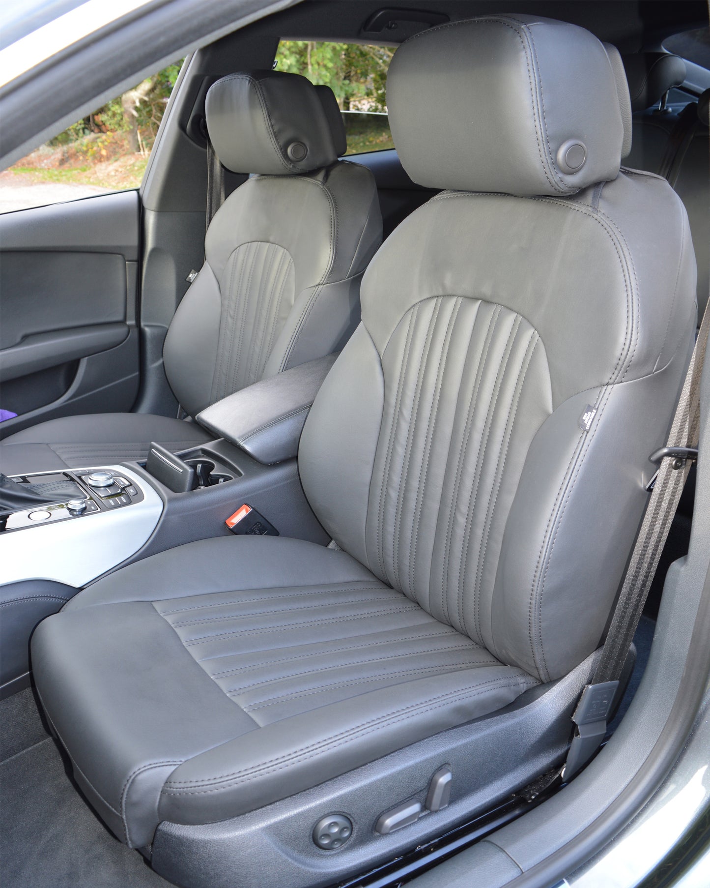 Audi A7 S-Line Tailored Seat Covers - Grey With Audi Logos