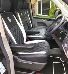 VW Transporter T6 Sportline Diamonds - Black with White Inserts