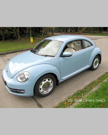 Volkswagen VW NEW Beetle Tailored Seat Covers - Creme Leatherette with matching piping