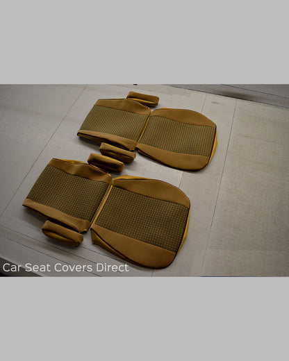Volkswagen VW T25 / T3 Tailored Van Seat Covers - CHESS & BEIGE FABRIC