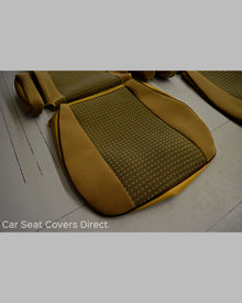 Volkswagen VW T25 / T3 Tailored Van Seat Covers - CHESS & BEIGE FABRIC
