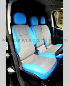 Peugeot Partner Seat Covers - Blue with Grey Centres