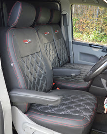 Volkswagen Transporter T5 Black With Quilted Silver Diamonds
