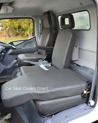 Mitsubishi Canter 2016 Tailored Seat Covers Charcoal Leatherette with Tipperary Fabric