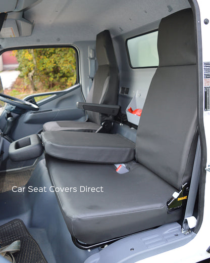 Mitsubishi Canter 2016 Tailored Seat Covers Charcoal Leatherette with Tipperary Fabric