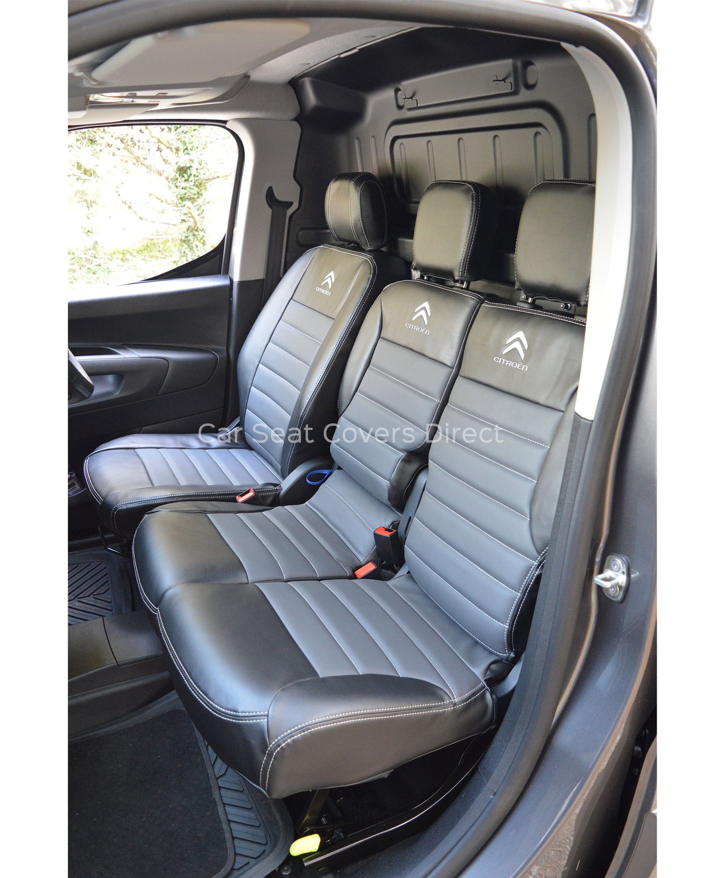 Citroen Berlingo 2nd Gen (2008-2018) Black and Grey Made Seat Covers