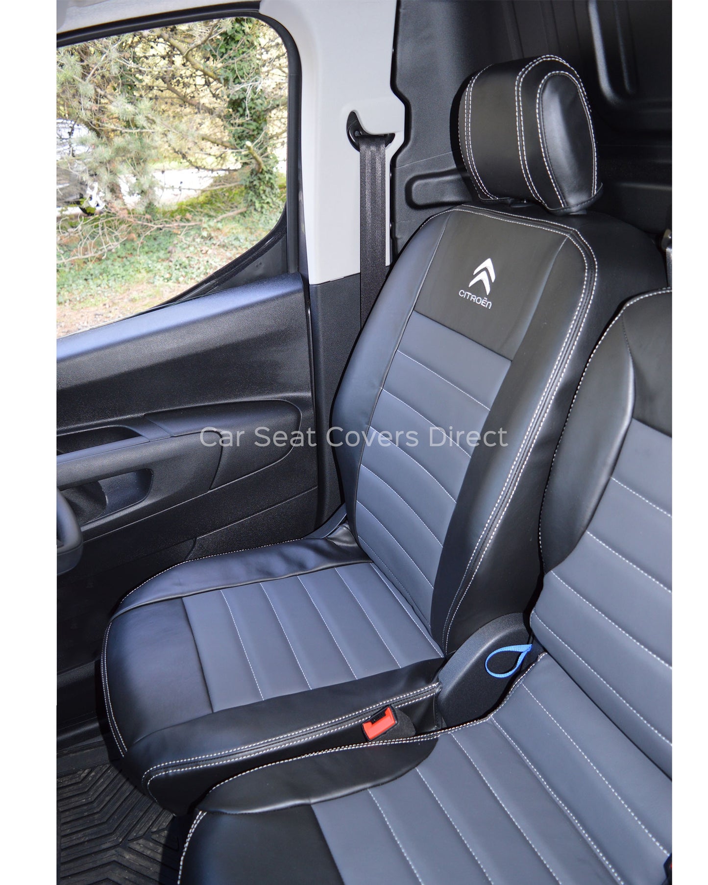 Citroen Berlingo 2nd Gen (2008-2018) Black and Grey Made Seat Covers