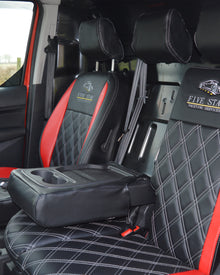 Ford Transit Connect - Black & Red Quilted Diamonds