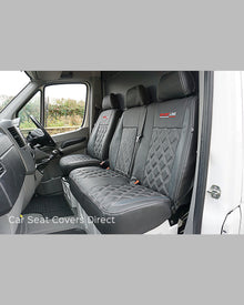 Mercedes Benz Sprinter Tailored Seat Covers - Charcoal & Pewtner Grey With Diamonds