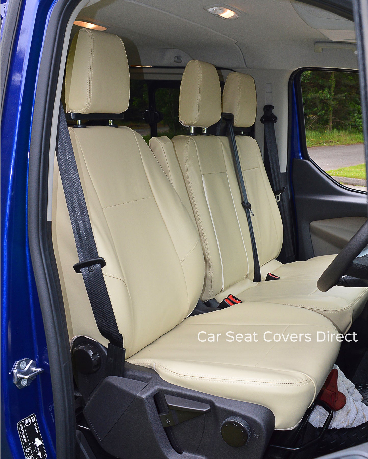 Ford Transit - Cream Leatherette with Double top Stitching