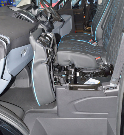 Ford Transit - Black Leatherette & Blue Piping