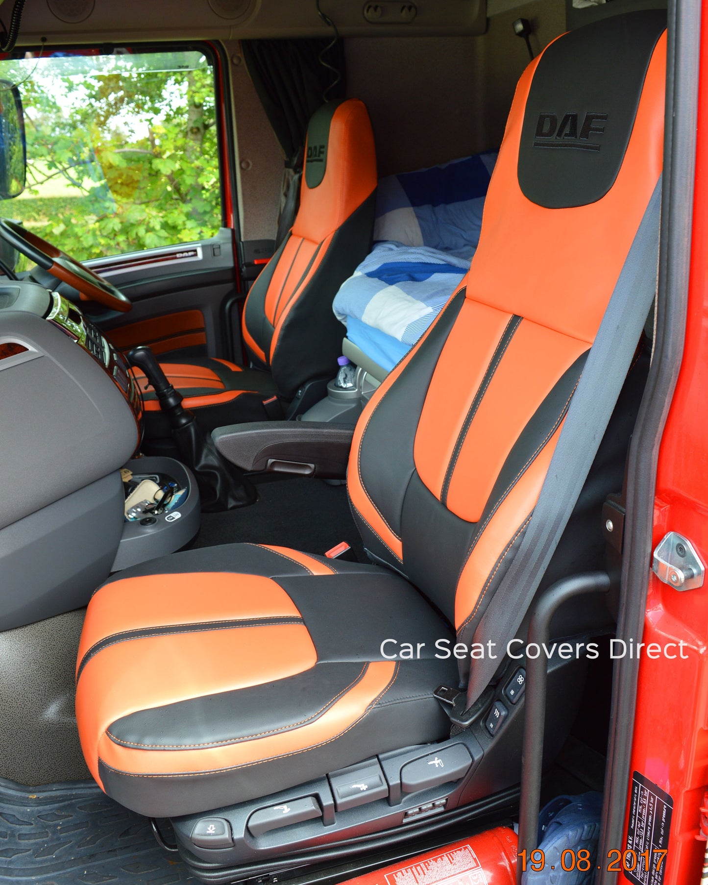DAF XF Truck Tailored Seat Covers - Orange Edition