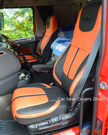 DAF XF Truck Tailored Seat Covers - Orange Edition