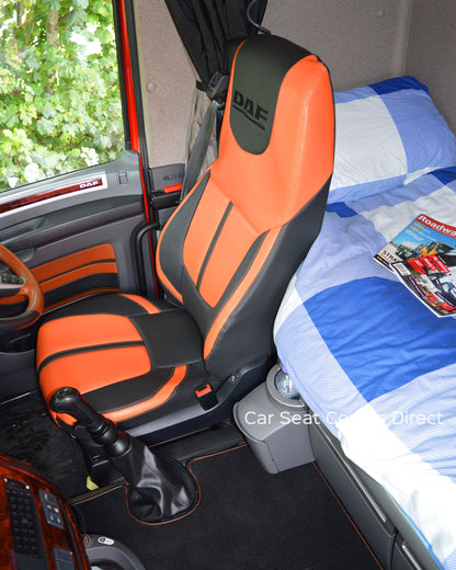 DAF XF Truck Tailored Seat Covers - Orange Edition
