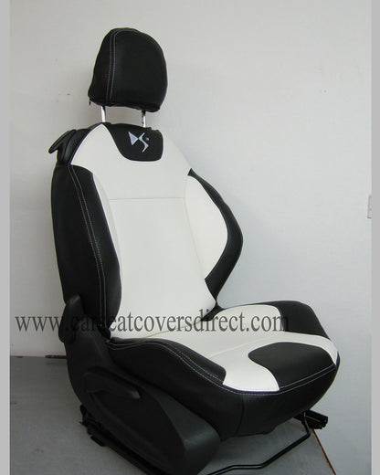 Citroen DS3 Seat Covers - Black & White with Logos 2009 - 2016