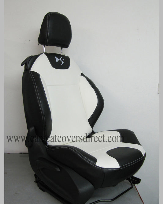 Citroen DS3 Seat Covers - Black & White with Logos 2009 - 2016