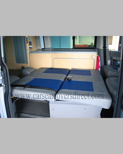 VW T5 California Seat Covers | Grey & Blue Leatherette UK Made