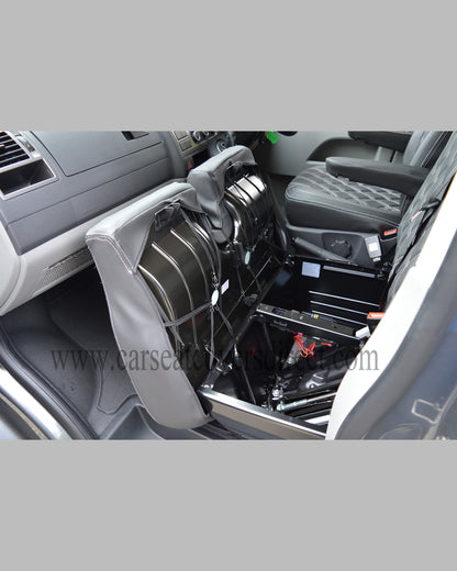 Volkswagen VW Transporter T6 Seat Covers - Charcoal & Modena Leatherette Diamonds with Sportline Logos