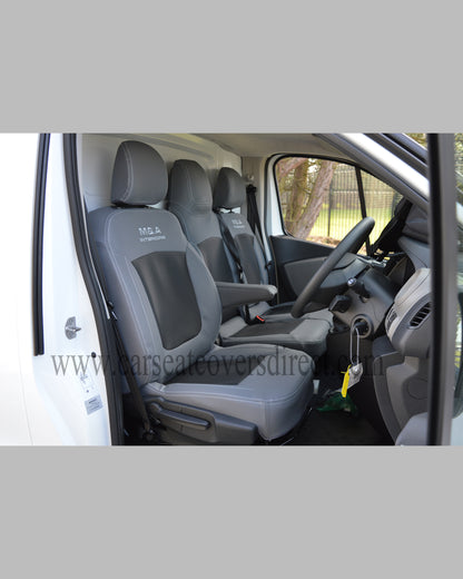Opel Vivaro 3rd gen grey & black seat covers
