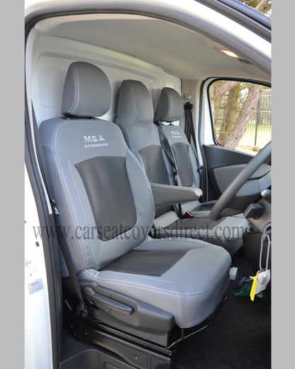 Opel Vivaro 3rd gen grey & black seat covers