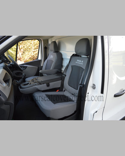 Opel Vivaro 3rd gen grey & black seat covers