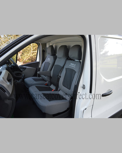 Opel Vivaro 3rd gen grey & black seat covers
