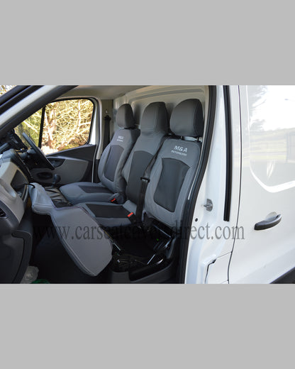 Opel Vivaro 3rd gen grey & black seat covers