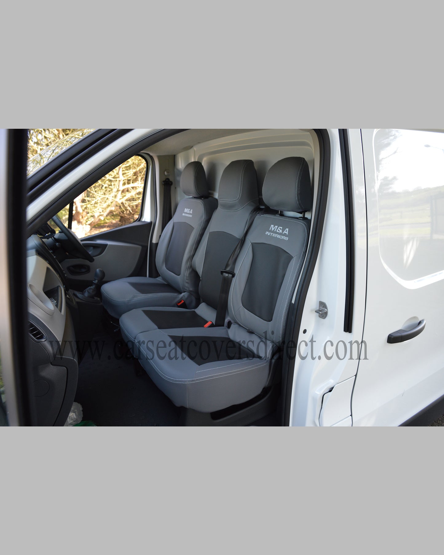 Opel Vivaro 3rd gen grey & black seat covers