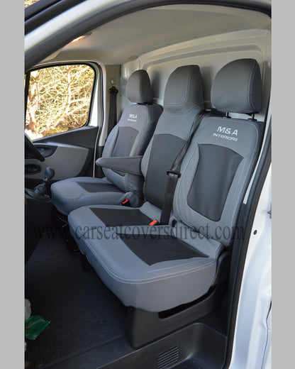 Opel Vivaro 3rd gen grey & black seat covers
