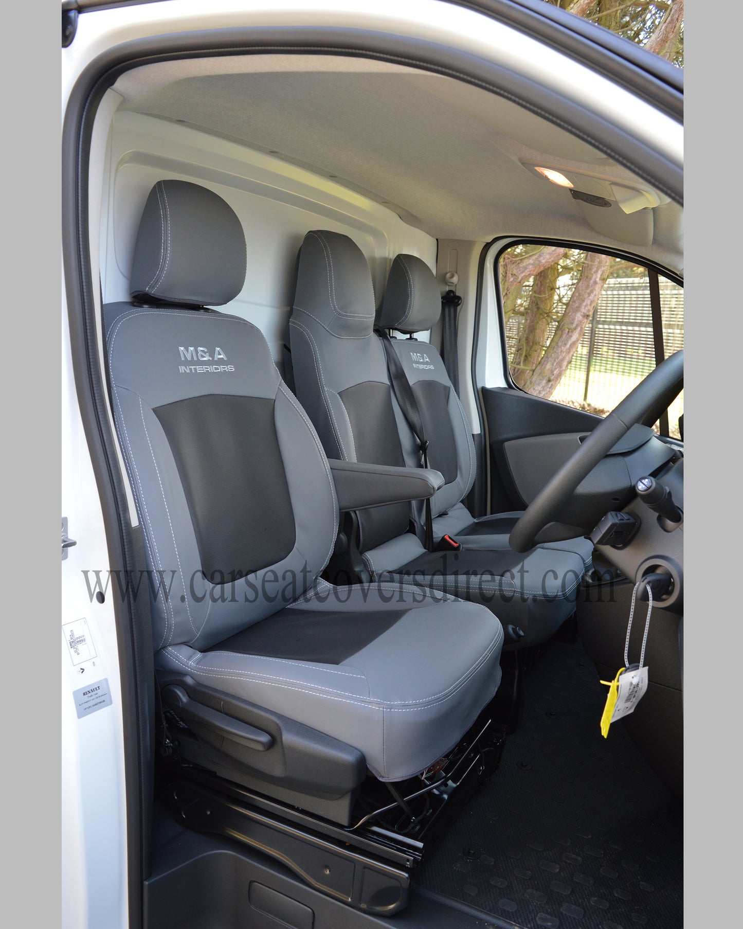 Opel Vivaro 3rd gen grey & black seat covers