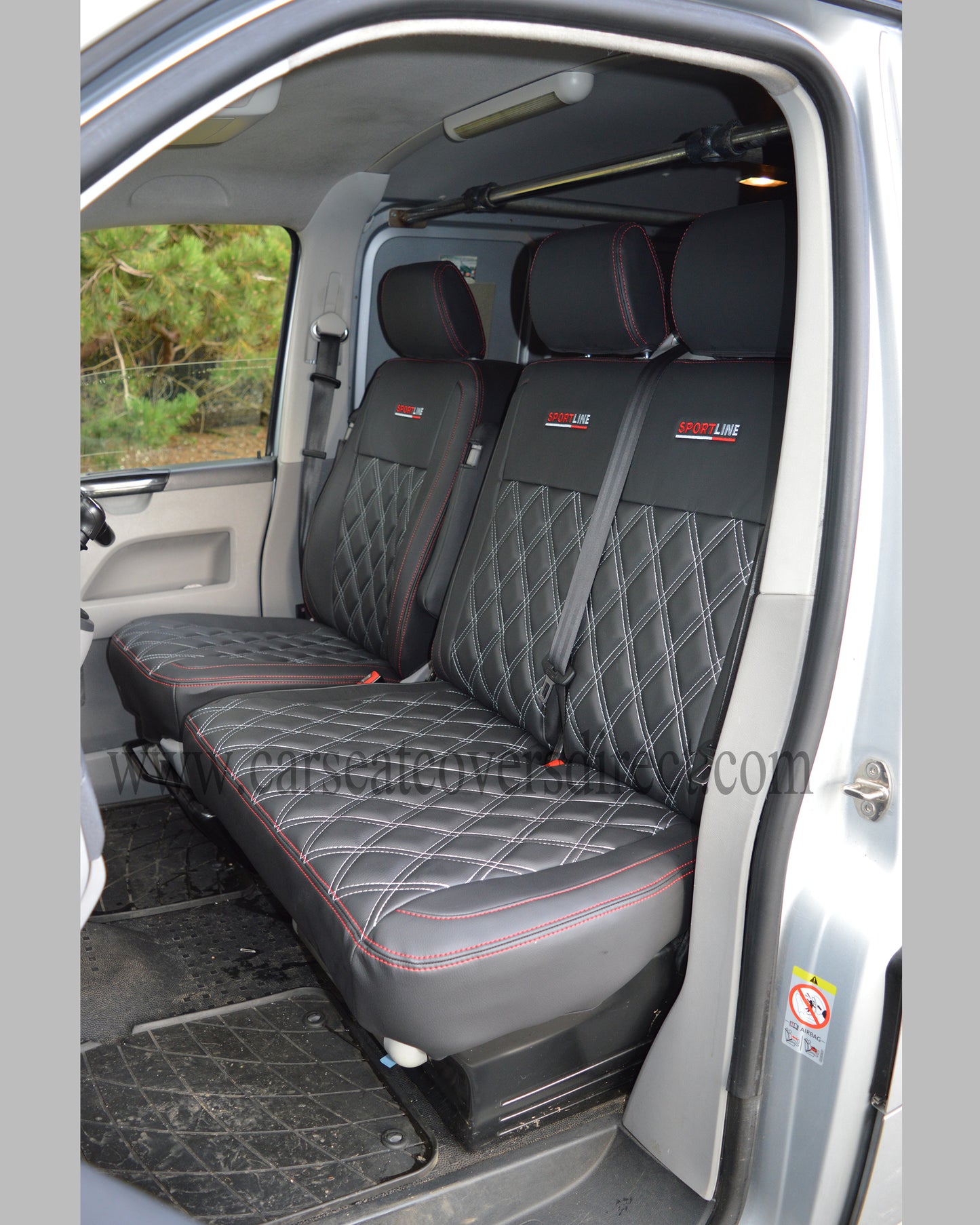 Volkswagen Transporter T5 Black With Quilted Silver Diamonds