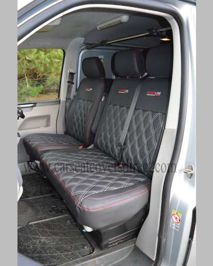 Volkswagen Transporter T5 Black With Quilted Silver Diamonds
