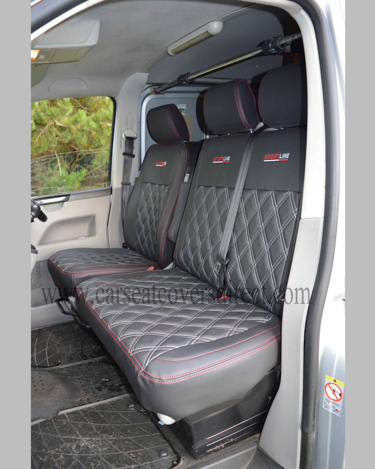 Volkswagen Transporter T5 Black With Quilted Silver Diamonds