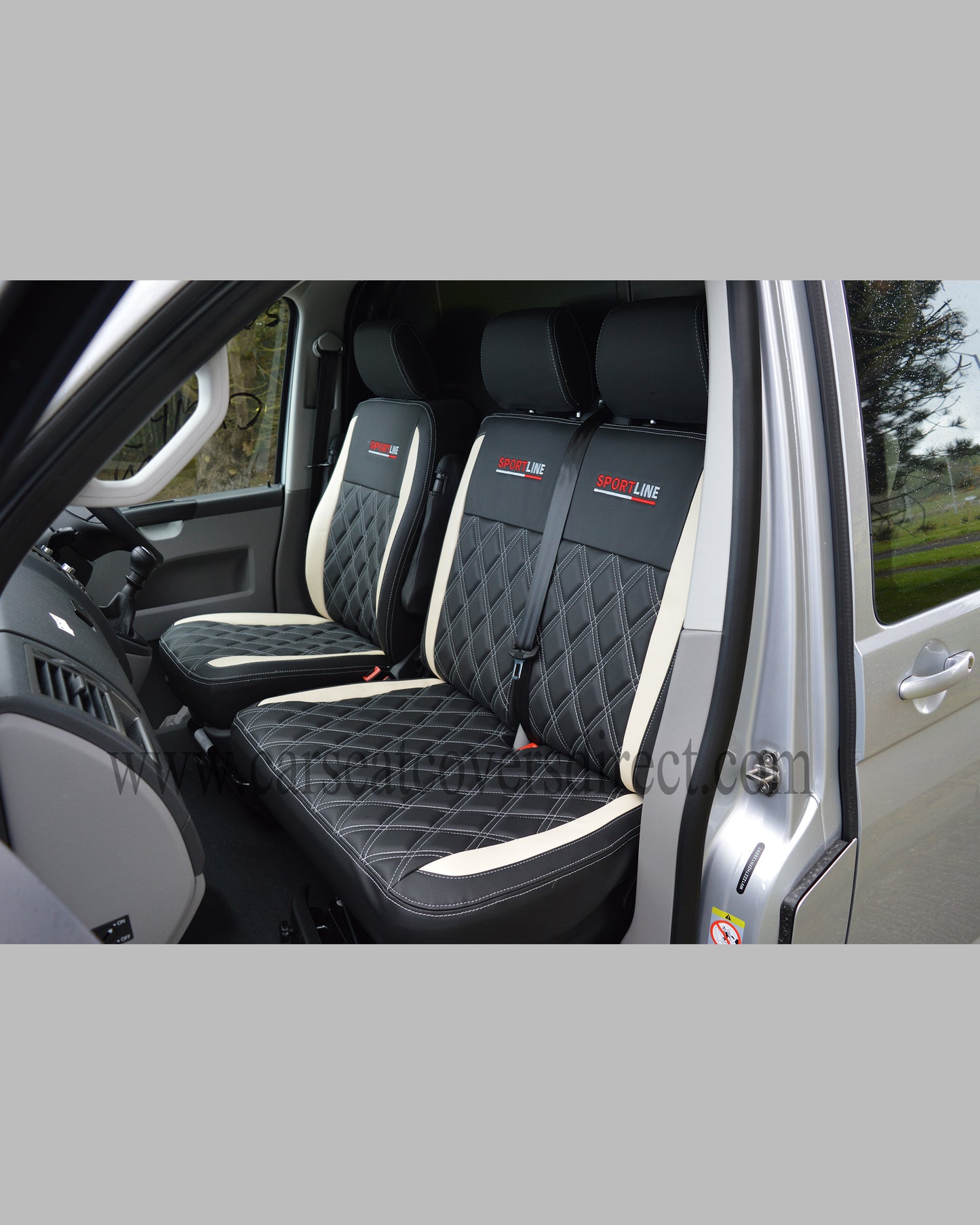 Volkswagen Transporter T5 - T6 Black & White Seat Covers